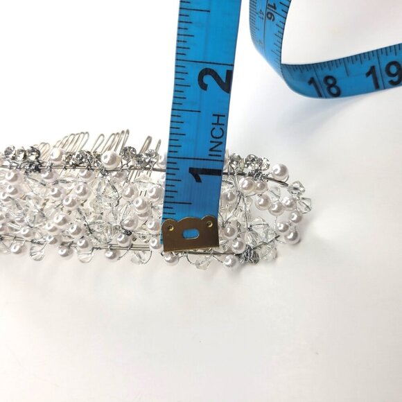 Pearl Tiara Haircomb Pearl and Crystal Hair Accessory - Picture 9 of 11